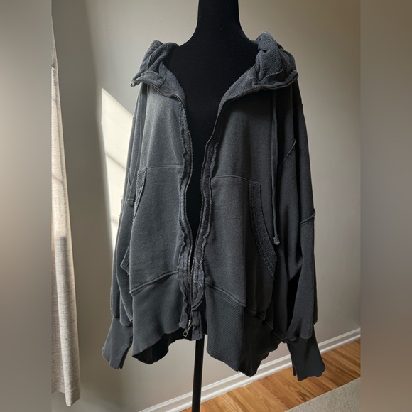 Free People Black Oversized Hoodie - Picture 11 of 12